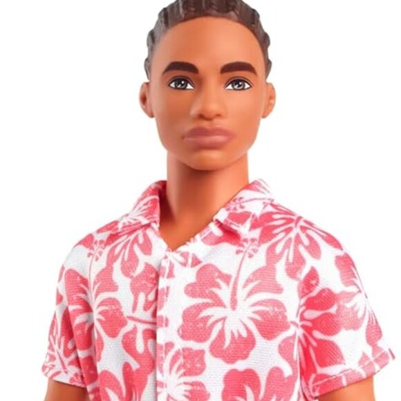 Fashionistas Ken Doll #235 with Braided Brown Hair Hawaiian Print - Picture 3 of 5